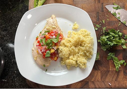 Grilled Chicken with Peach Salsa