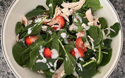 Strawberry Salad with Rotisserie Chicken and Poppyseed Dressing