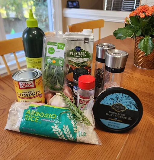 ingredients for pumpkin risotto